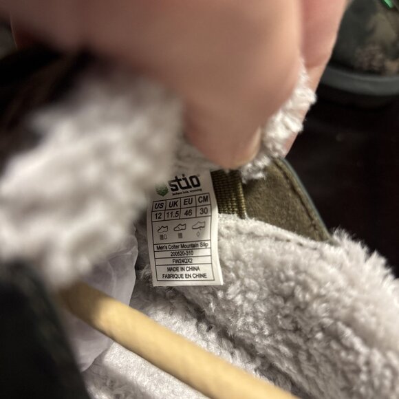 Stio Men’s Colter Mountain Slipper Green Camo Fleece Lined Size 12 New - Picture 7 of 9